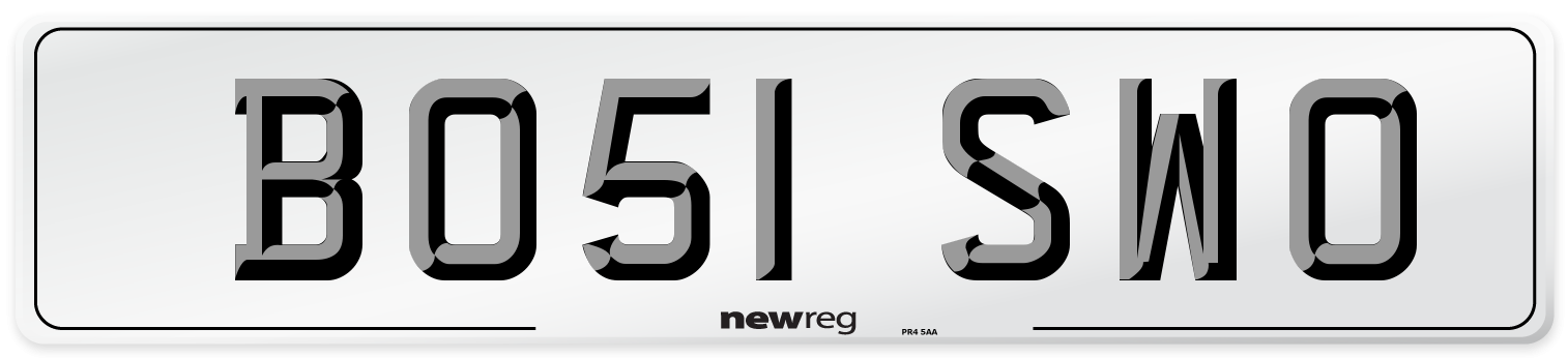 BO51 SWO Number Plate from New Reg